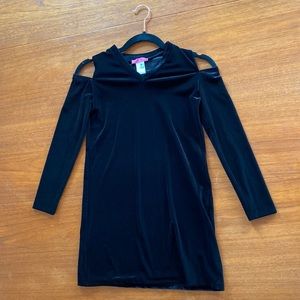 Aqua black velvet dress girls medium
